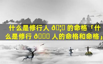 什么是修行人 🦅 的命格「什么是修行 🐋 人的命格和命格」